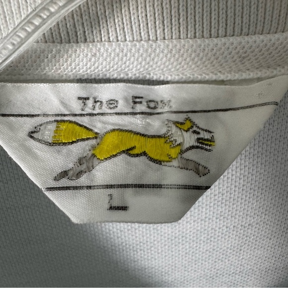 Vintage The Fox White Polo Shirt Men’s L-Red Fox Logo, Classic Preppy Style - Picture 4 of 14